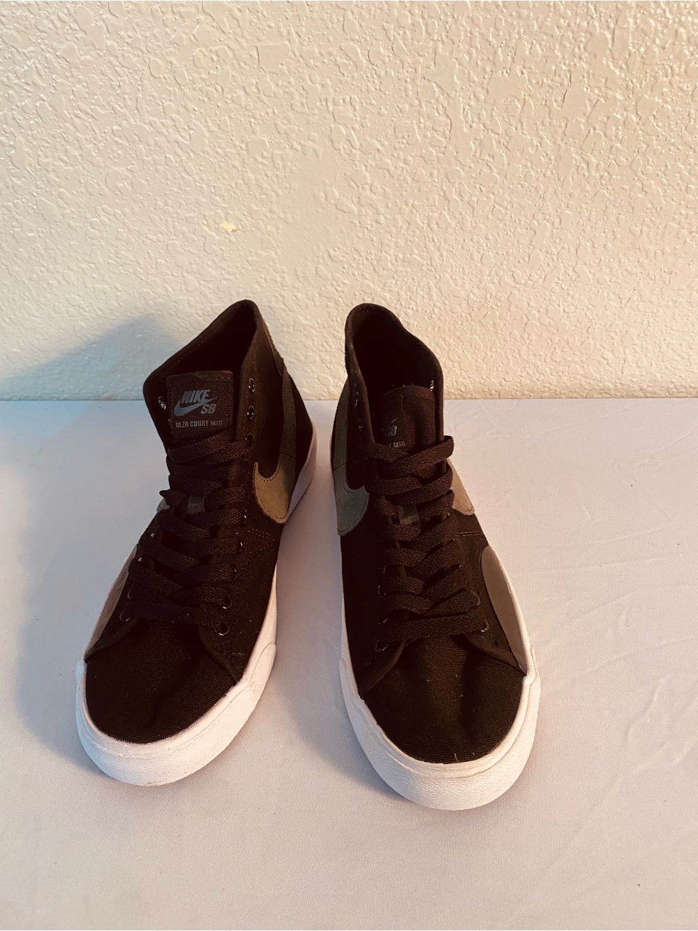 Nike Black and Olive High-Top Sneakers
